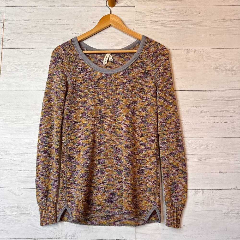 We the Free Sweater Womens Size Small Colorful Boston Melange Marled Side Slits